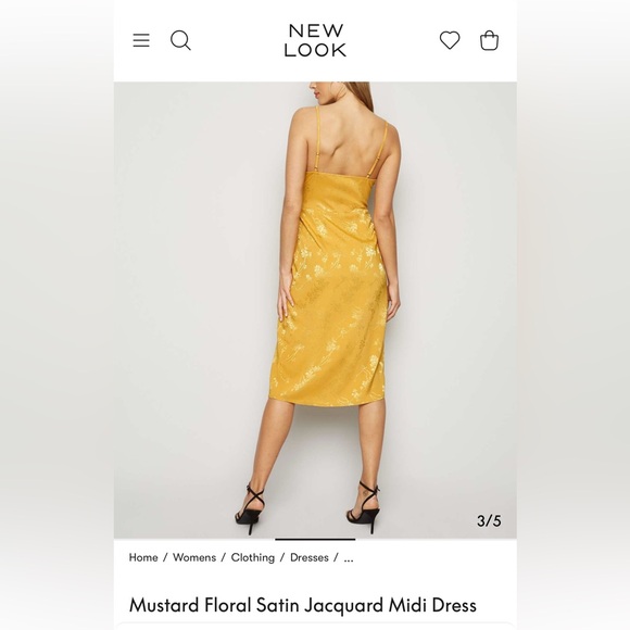 New Look (ASOS)  Floral Satin Jacquard Midi Dress - Picture 2 of 8
